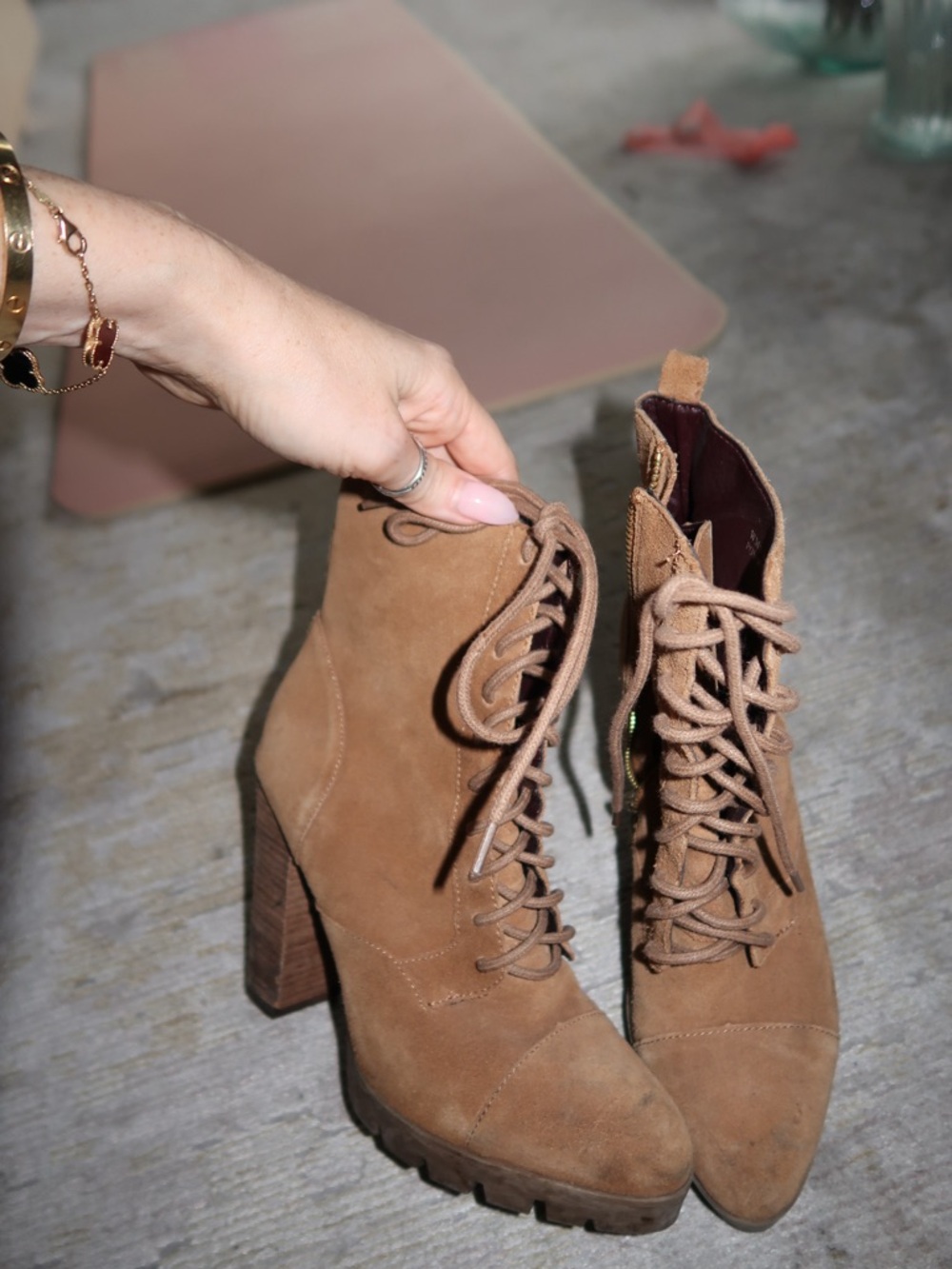 Women’s Lace-Up Suede Ankle Boots in Brown festival, Coachella , boho